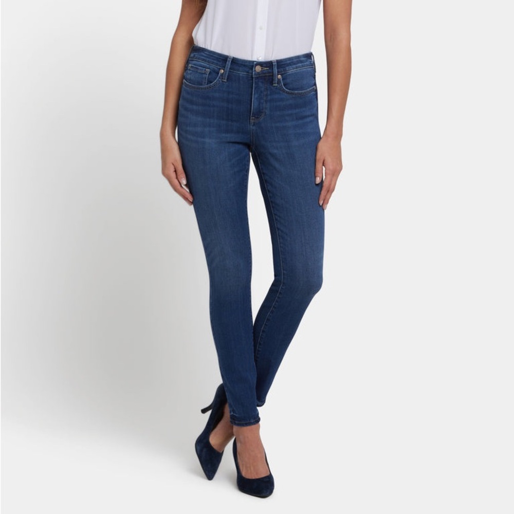 NYDJ Dark Wash Mid Rise Ami Skinny Jeans with Lift Tuck Technology - Size 10